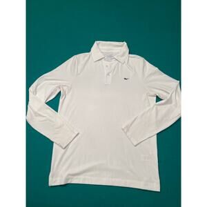 Vineyard vine, white 
long sleeve polo, size large